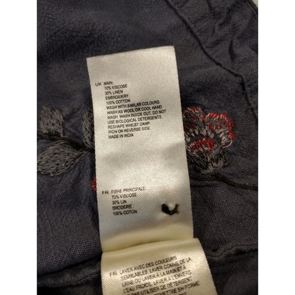 White Stuff embroidered linen blend top - Picture 10 of 12